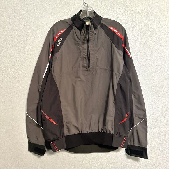 GILL Jacket Mens XL Black Grey Pro Dinghy Smock Sailing Windbreaker Waterproof - Picture 1 of 11